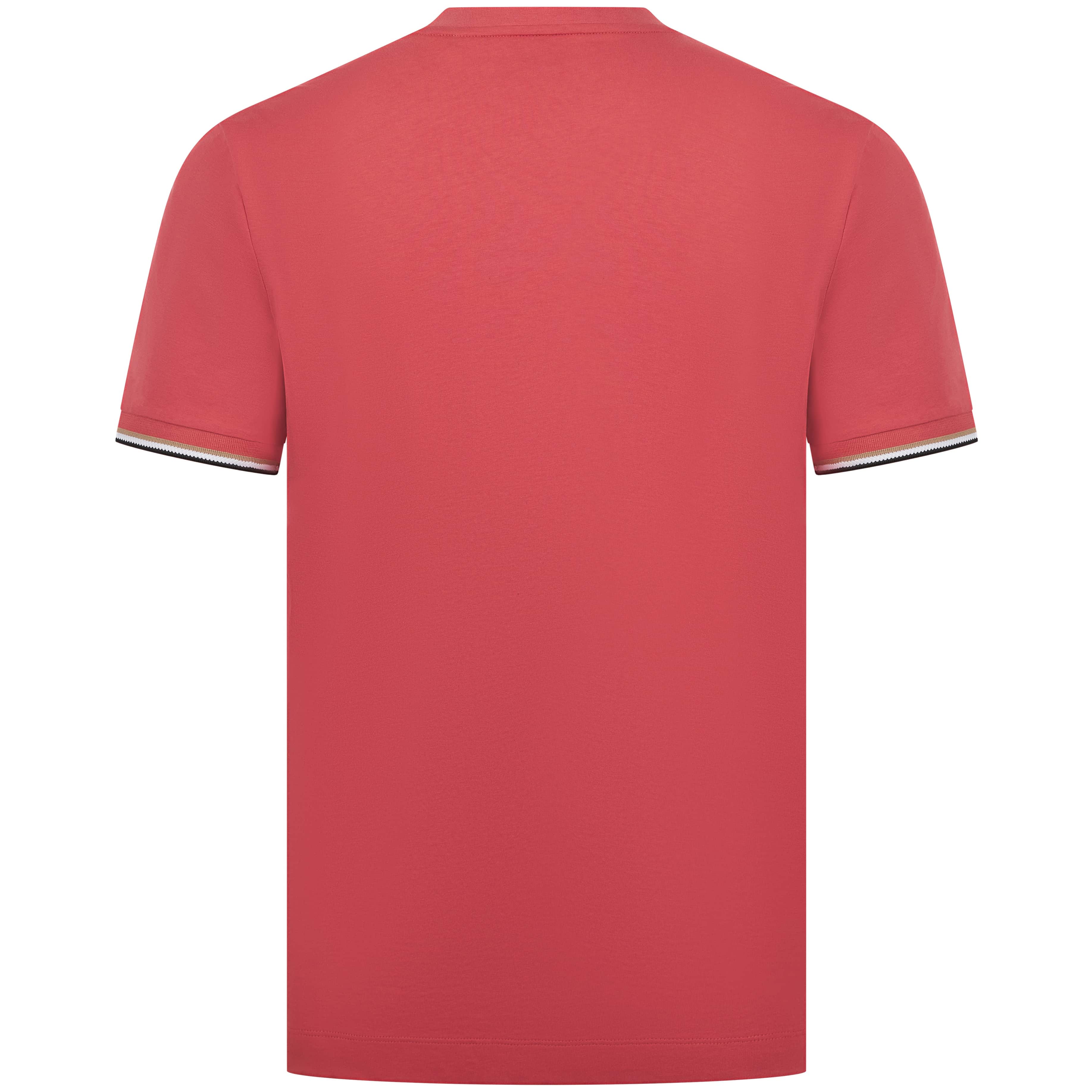 BOSS THOMPSON 04 SIGNATURE-STRIPE CUFF COTTON JERSEY T-SHIRT - Image 3